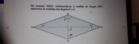 Solved No Losango Abcd Conhecendo Se A Medida Do Ngulo Bdc