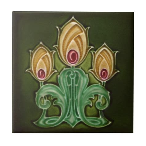 An Art Nouveau Reproduction Antique Tile Zazzle