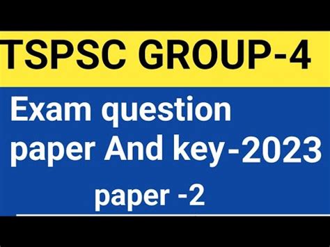 TSPSC Group4 Paper 2 Secretarial Abilities Key 2023 Tspsc Group 4