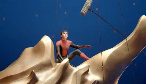 Tom Holland As Spider Man Behind The Scenes Of Spider Man No Way Home