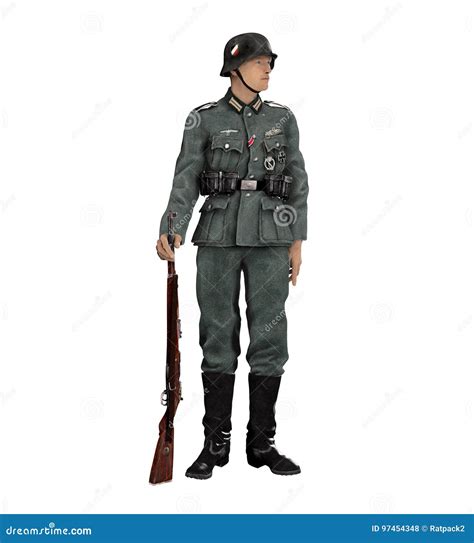 Enlisted German Infantry Soldier 1939 Stock Illustration - Illustration ...