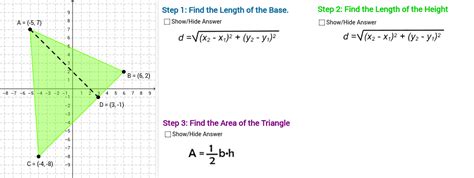 Area Of Triangles On The Coordinate Grid Geogebra