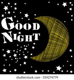 Good Night Moon Stars Stock Vector (Royalty Free) 564105193 | Shutterstock