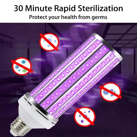 60W UVC Germicidal Light UV Ultraviolet Stérilisation E27 Corn Bulbe