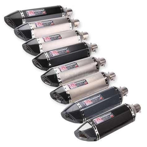 Universal Motorcycle Yoshimura Exhaust Silencer Carbon Fiber Tip Tube Ktm Exc Tmax500 Nmax Er6n