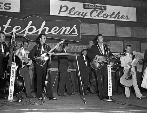 Johnny Cash Performing On The Grand Ole Opry Mid To Late 1950s Lr Marshall Grant Unidentified