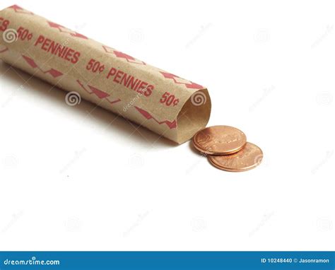 Penny Roll Stock Photo Image Of Rolls Coins Pack White 10248440