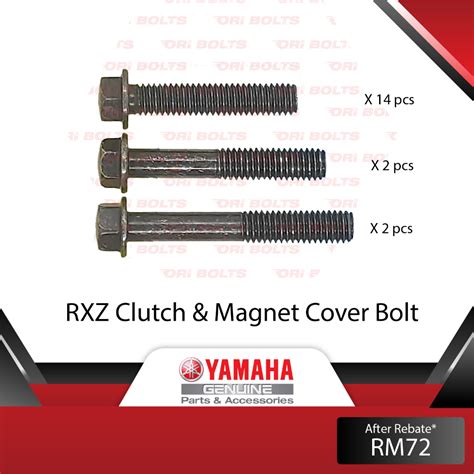 Yamaha Original RXZ Clutch Magnet Screw Cover Bolt Set Kulit Engine