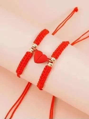 Set De Pulseras Para Parejas De Hilo Rojo Coraz N Im N Cuotas Sin