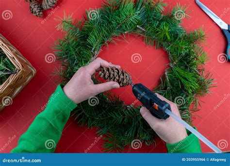 How To Make Christmas Card With Volumetric Tree Step Stock Image