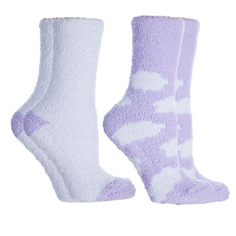 Minx Minxny Womens Lavender Infused Slipper Socks 2 Pair Pack With