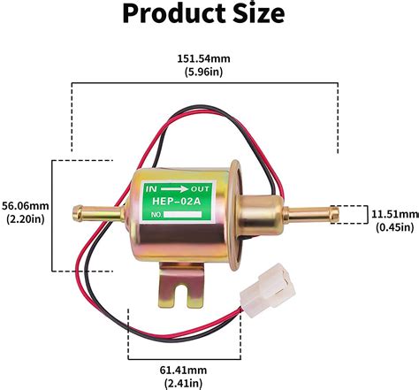 12v Inline Low Pressure Electric Fuel Pump Hep 02a Universal 2 5 4psi Gas Diesel Ebay