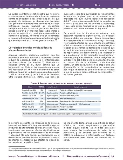 Impuestos En Alimentos Con Alta Densidad Calorica Pdf