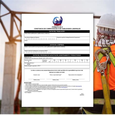 Constancia De Habilidades Laborales Dc Plataformas De Elevaci N Nom