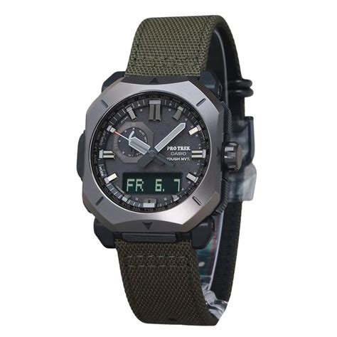 Купить Casio ProTrek аналоговые цифровые зеленые ремешок из ткани ...