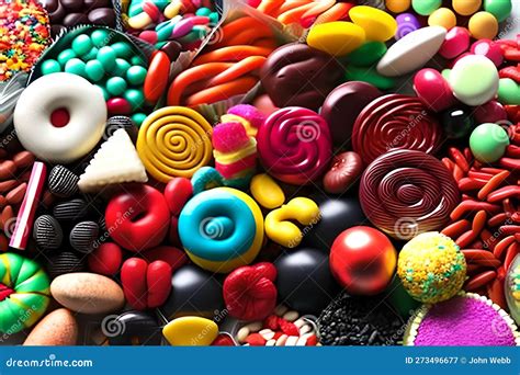 Colorful Candy Pile Various Types Generative AI Stock Illustration - Illustration of sprinkles ...