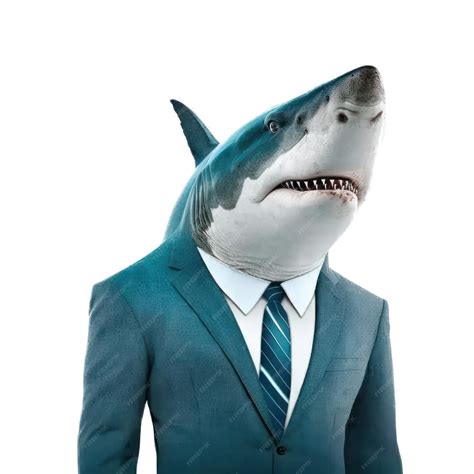 Premium Photo | A shark in a suit is shown with a shirt that says shark.