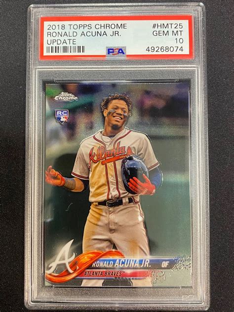 Topps Chrome Ronald Acuna Jr Update Rookie Psa Ebay