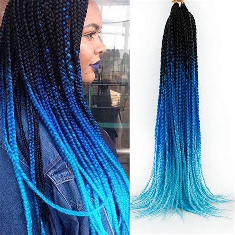 Buy 24 Inch Box Braids Crochet Hair 5packs Pre Looped Ombre Box Braids Crochet Braids Synthetic