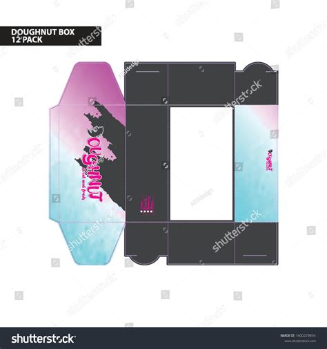 Doughnut Box Modern Packaging Design Diecut Stock Vector (Royalty Free ...