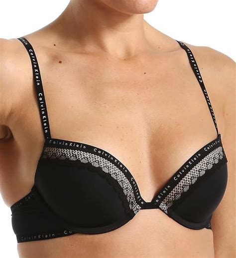 Calvin Klein Women’s Signature Push Up Plunge Bra Black 32b