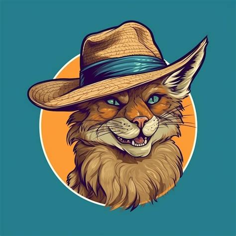 Un Gato Con Sombrero Y Gafas De Sol Logo E Ilustraci N Foto Premium