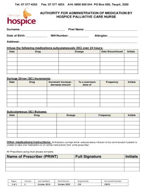 Fillable Online Fillable Online HOSPICE SPECIALIST PALLIATIVE CARE