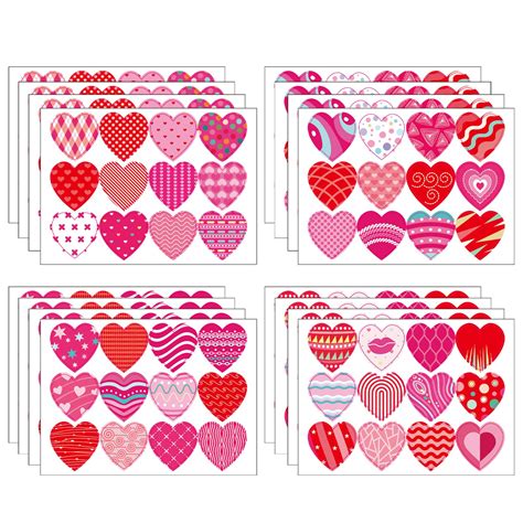 Sheets Valentine Day Stickers Heart Stickers Labels Valentines Day