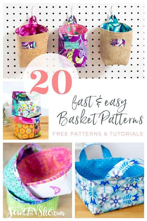 20 Free Fabric Basket Patterns that are Fast and Easy!