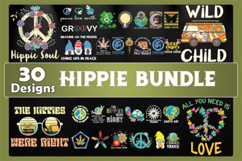 Hippie Bundle SVG 30 Designs Graphic By Bowcys Creative Fabrica