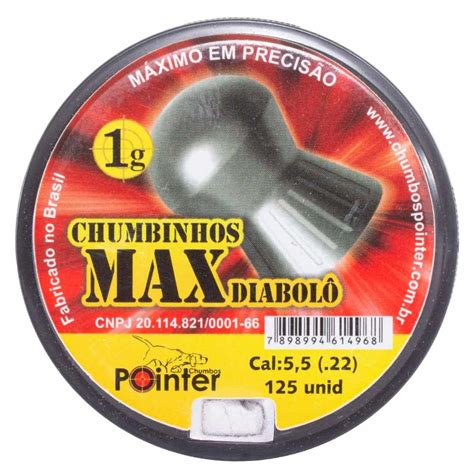 Chumbinho Para Carabina Pointer Max Diabolo 5 5mm 125 Un Shopee Brasil