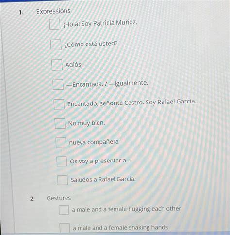 Solved Expressions¡Hola! ﻿Soy Patricia Muñoz.¿Cómo está | Chegg.com