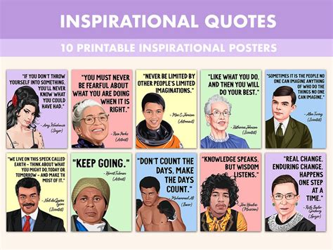 Inspirational Quotes Printable Posters 10 Inspiration Quote - Etsy