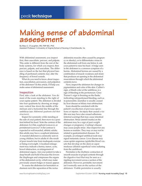 Pdf Making Sense Of Abdominal Assessment