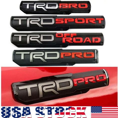 1 2 PCS TRD PRO OFF ROAD BRO SPORT Door Emblem Sticker Badge Fits