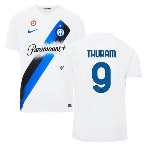 Maglia Inter Milan Away Thuram Calcio A Piedi Professionista