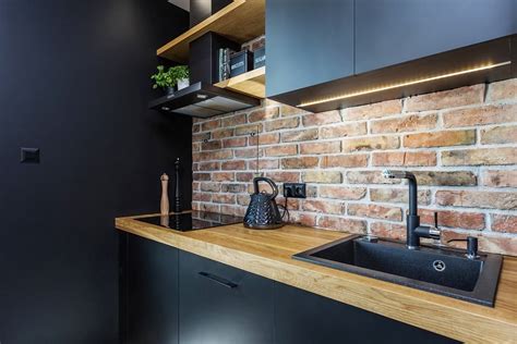 Wykończenie ściany nad blatem w kuchni Kitchen inspiration design