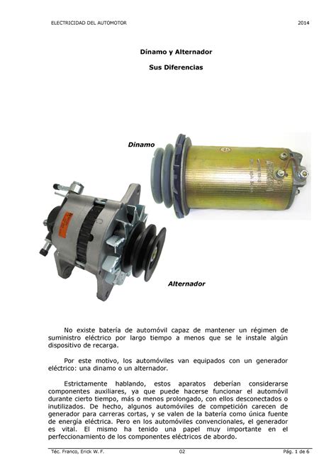 Dinamo Y Alternador D Namo Y Alternador Sus Diferencias Dinamo