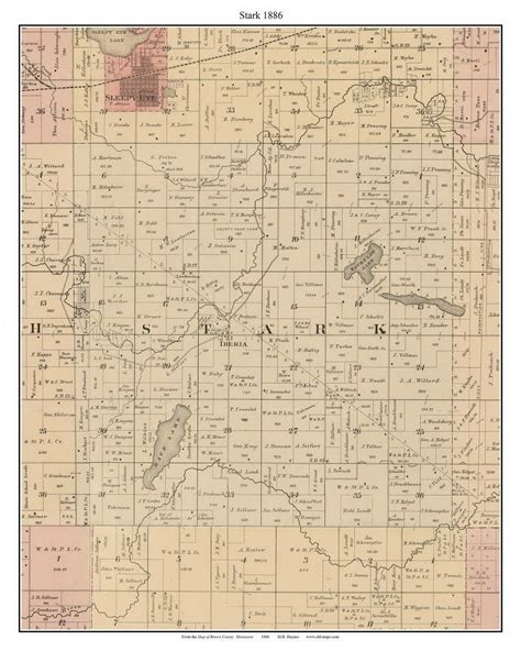 Center 1898 Old Town Map With Homeowner Names Indiana Knox Reprint