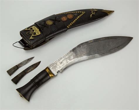 Sold at Auction: Antique Nepal Gurkha Knife with Two Utility Knives