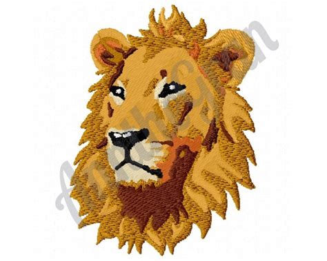 Lion Head Embroidery Design Machine Embroidery Design Lion Etsy