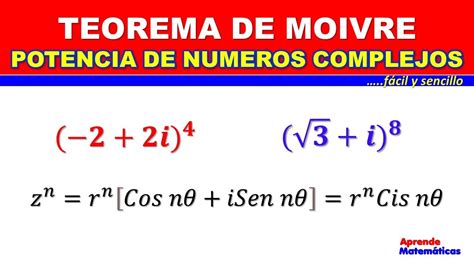 Potencia De N Meros Complejos Teorema De De Moivre Youtube