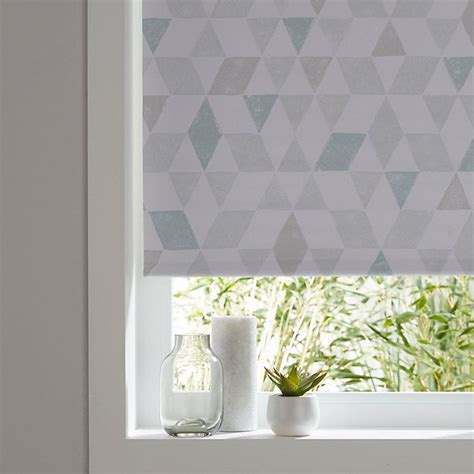 Colours Boreas Corded Blue And White Blackout Roller Blind L195 Cm W