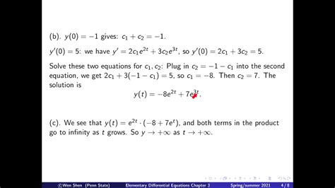 Video3 2 Characteristic Equation W Two Real Distinct Roots Elementary