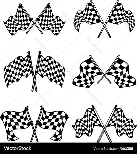 Checkered Flags Set Royalty Free Vector Image Vectorstock