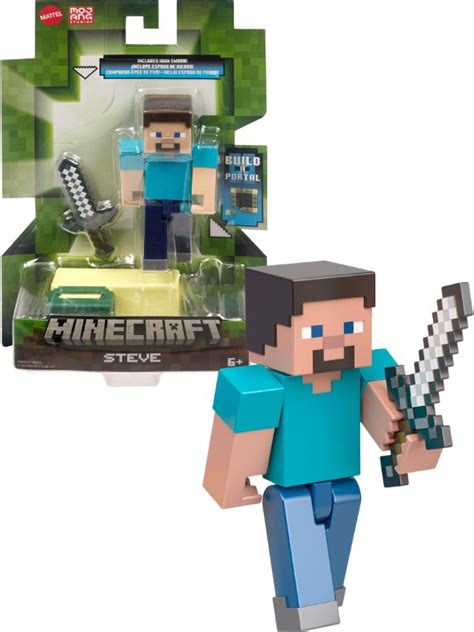 Minecraft Steve Figur Med Sv Rd Och En Portal Del Cm Hmb