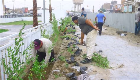 بالصورالعتبة الحسينية تأهل حديقة الامة في منطقة الباب الشرقي وسط بغداد