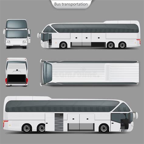 White Bus Vector Mockup Stock Illustrations White Bus Vector