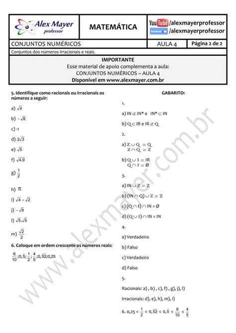 Matem Tica Conjuntos Num Ricos Aula Pdf