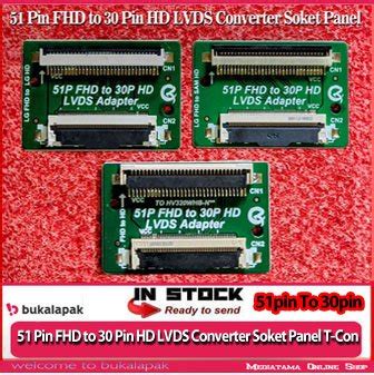 Jual Pin Fhd To Pin Hd Lvds Converter Soket Panel T Con Qk